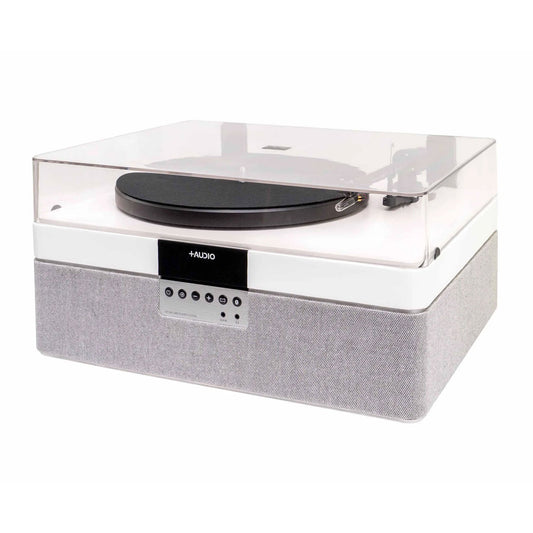 Plus Audio: The +Record Player Turntable + Integrated Audio System w/ Bluetooth - Carbon / 2M Red Upgrade