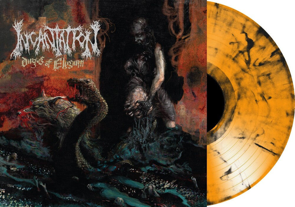 Incantation- Dirges of Elyzium (Transparent Red / Black Marble Vinyl)